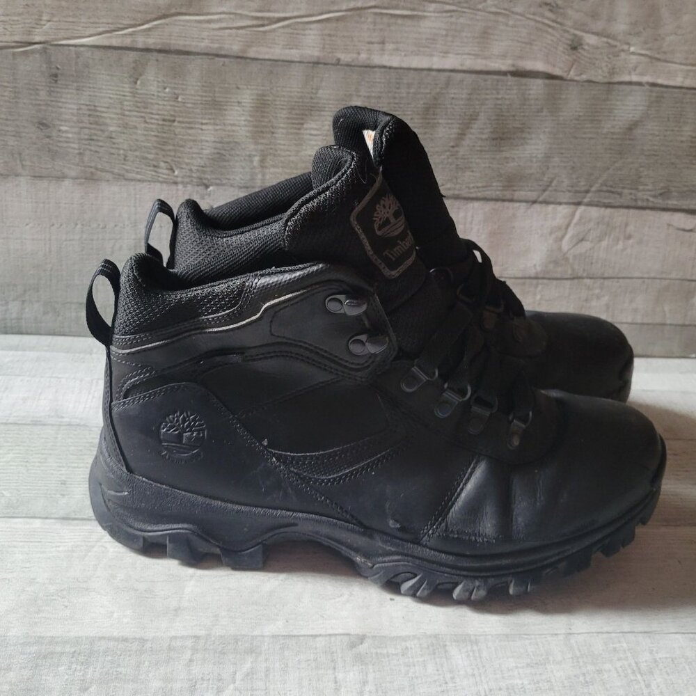 Timberland Mens Black Waterproof Hiking Boots Size 10.5 Mt Maddsen